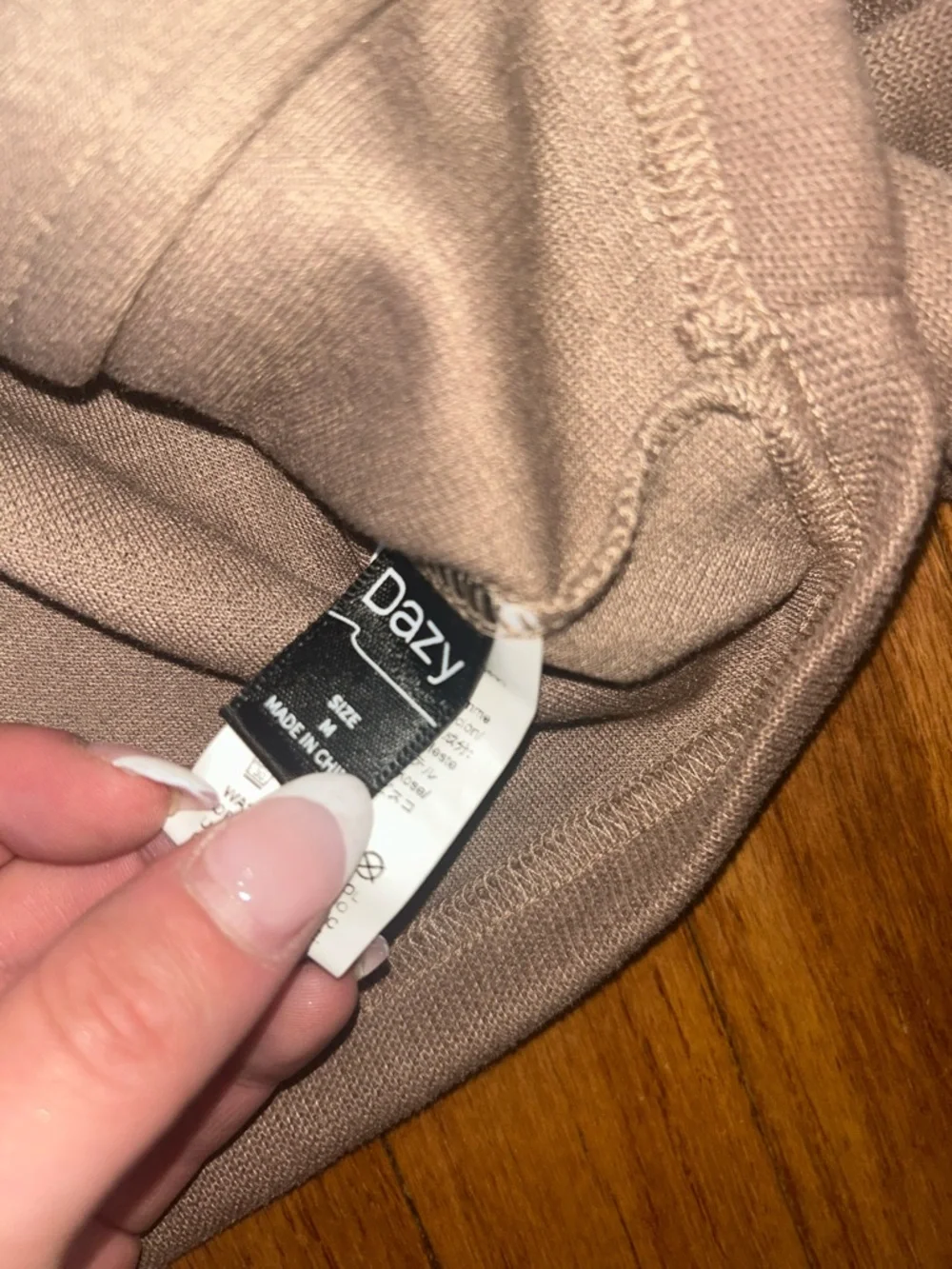 Womens Zip-Up Hooded Jacket in Taupe Medium- Dazy